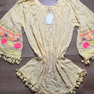 Butter Yellow Boho Mini Dress